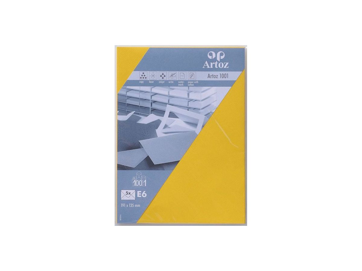 ARTOZ Enveloppes 1001 E6 107374182 100g, jaune soleil 5 pcs. (7612450247039)