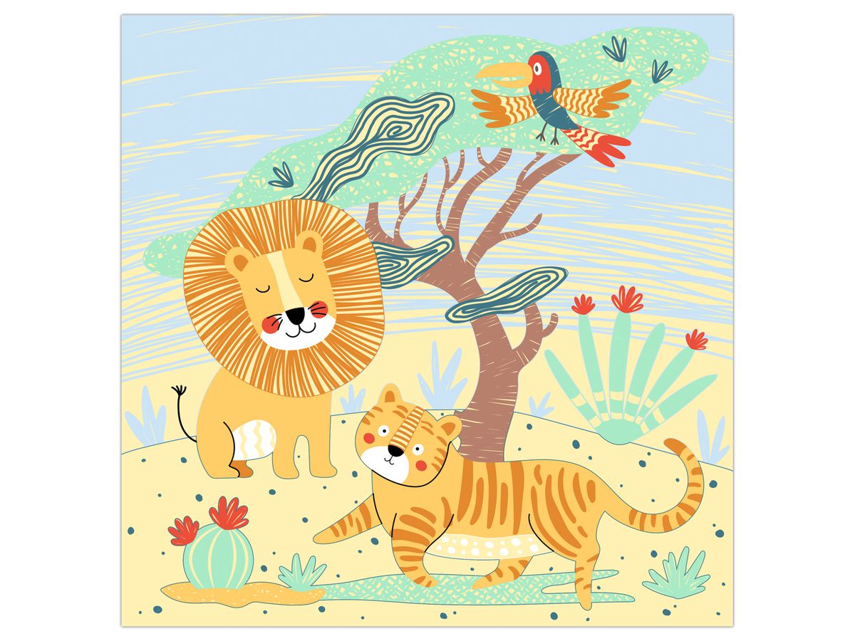URSUS Images magiques à gratter 24560002F Safari, 21x21cm (4008525256915)