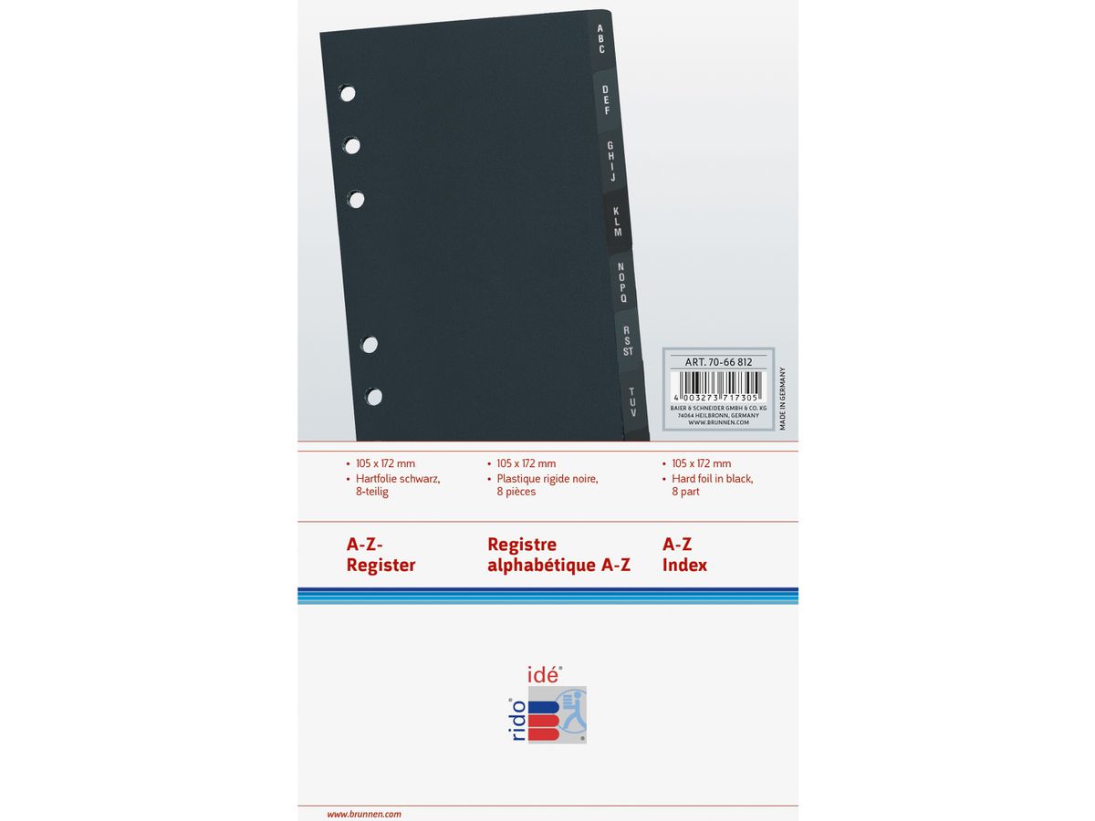 RIDOIDE Timing 2 registro ind./tel. 7066812.26 A-Z 8 pezzi 11.4x17.5cm (4003273717305)