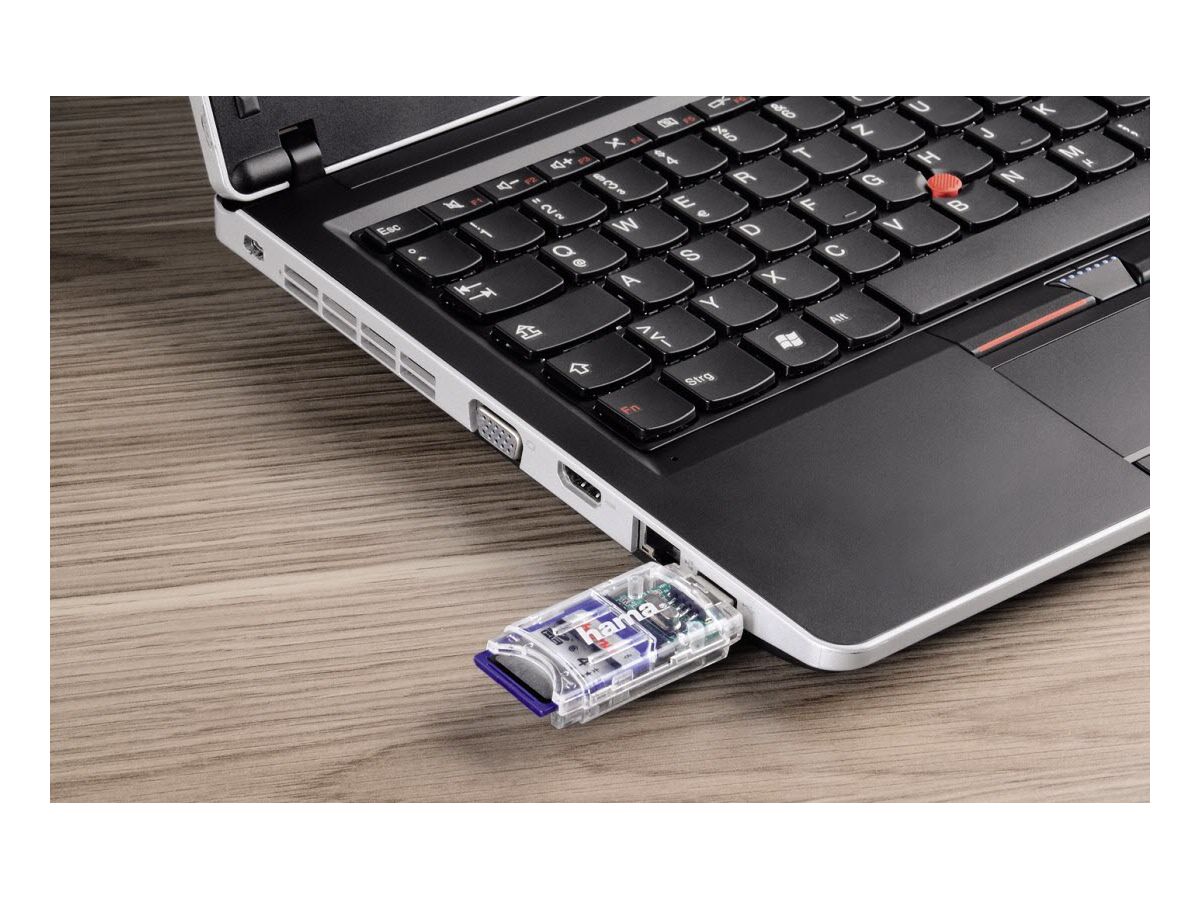 HAMA Lecteur USB 2.0 8en1 91092 SD/microSD, transparent (4007249910929)