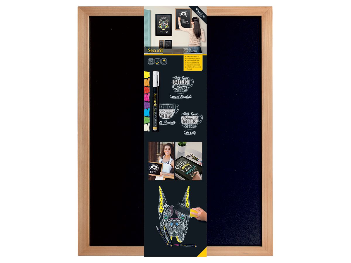 SECURIT Kreidetafel WOODY WBW-TE-40-60 teak 60x40x1cm (8718226494894)