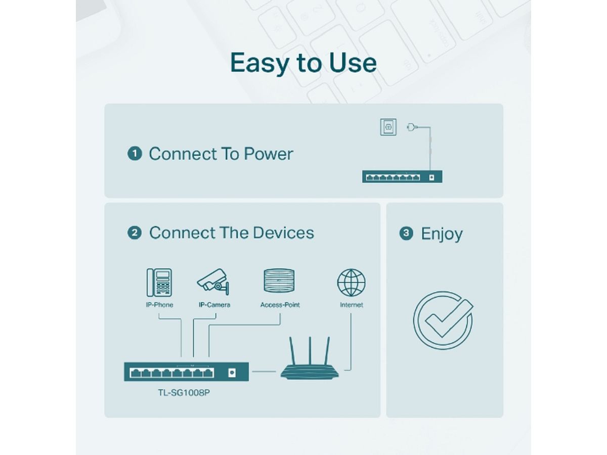 TP-LINK Gigabit Desktop PoE Switch TLSG1008P 8x 10/100/1000 (6935364021160)