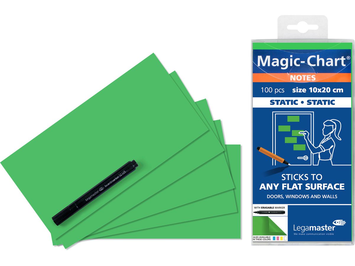 LEGAMASTER Magic-Chart Notes 7-159404 grün 10x20cm 100 St. (8713797081207)