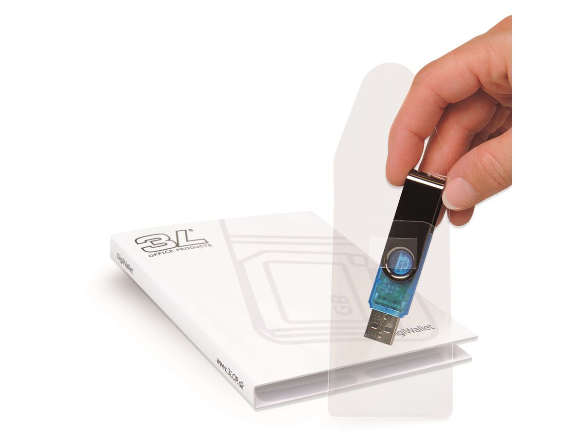 3L Pochette p. USB-Stick 52x90mm 10250 autoadhésif a/album 10 pcs. (5701193032223)