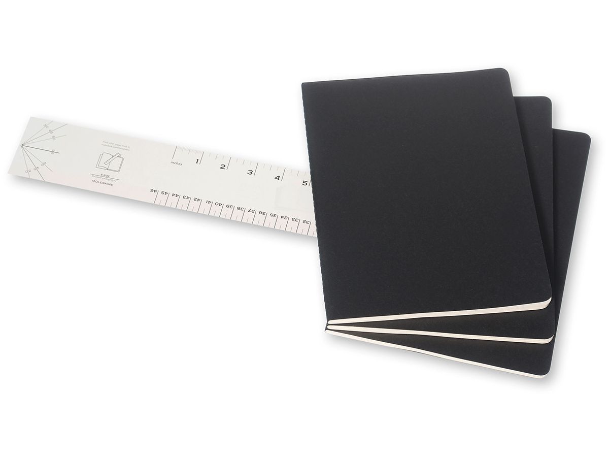 MOLESKINE Cahier XL 25x19cm 705014 ligné, noir 3 pcs. (9788883705014)