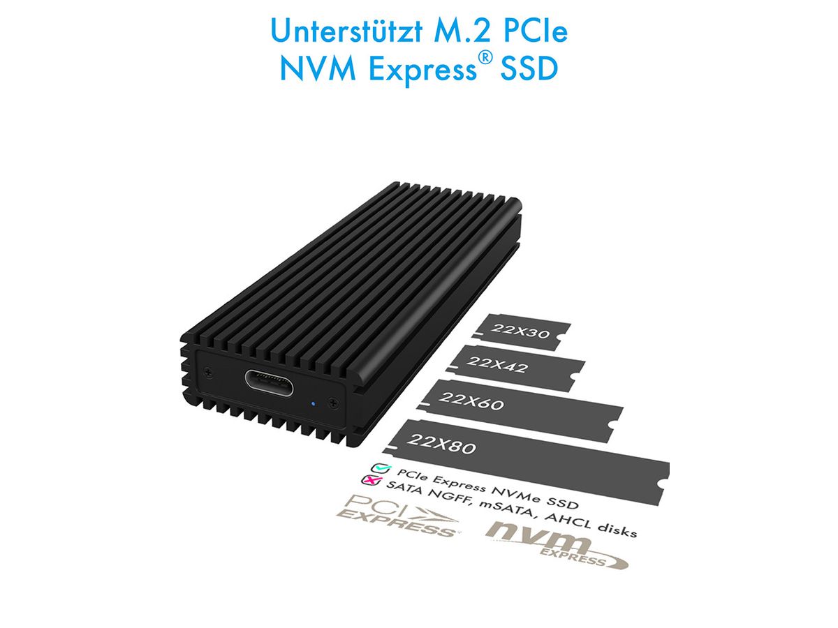 ICY BOX External Case M.2 NVMe IB-1816M-C31 USB-C 3.1 G2 blk (4250078168638)