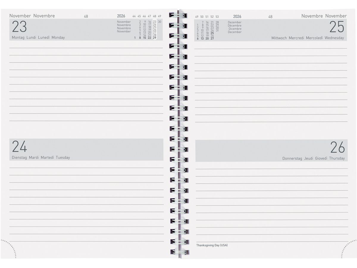 BIELLA GA Bi Jour Wire-O 2026 808520000026U 2T/1S Cylar ML 14.5x20.5cm (7611365524051)