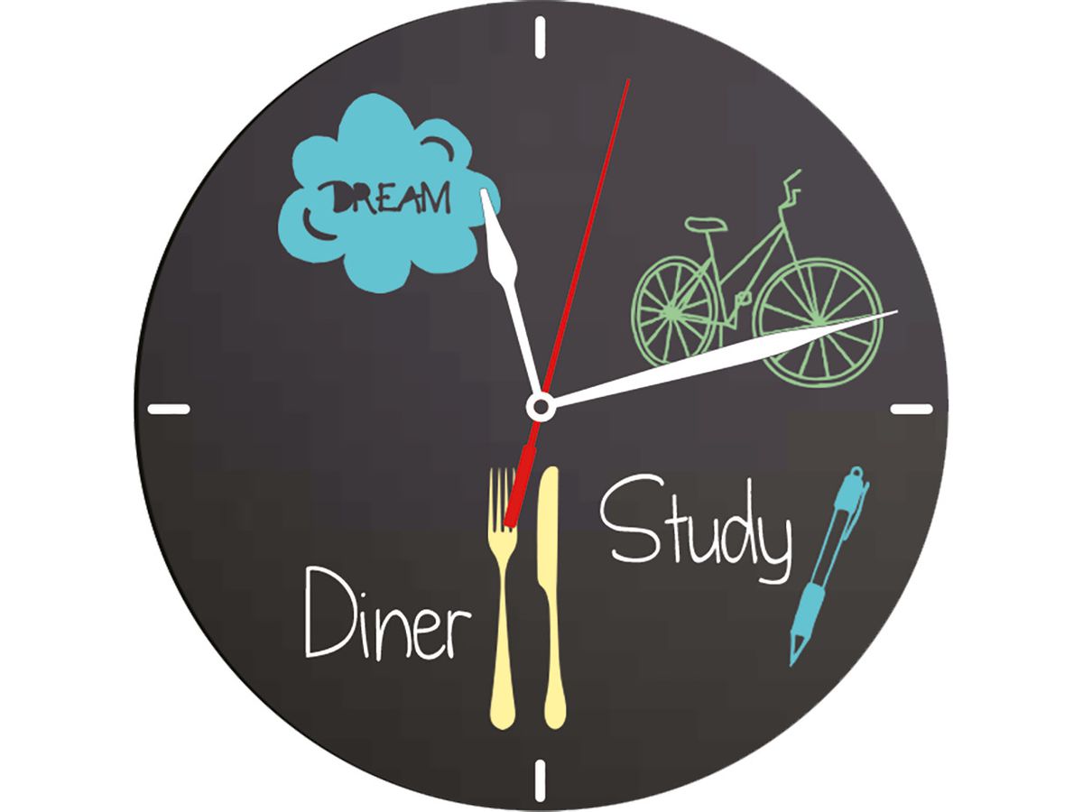 SECURIT Wanduhr SILHOUETTE FB-CLOCK schwarz, beschreibbar (8719075283745)