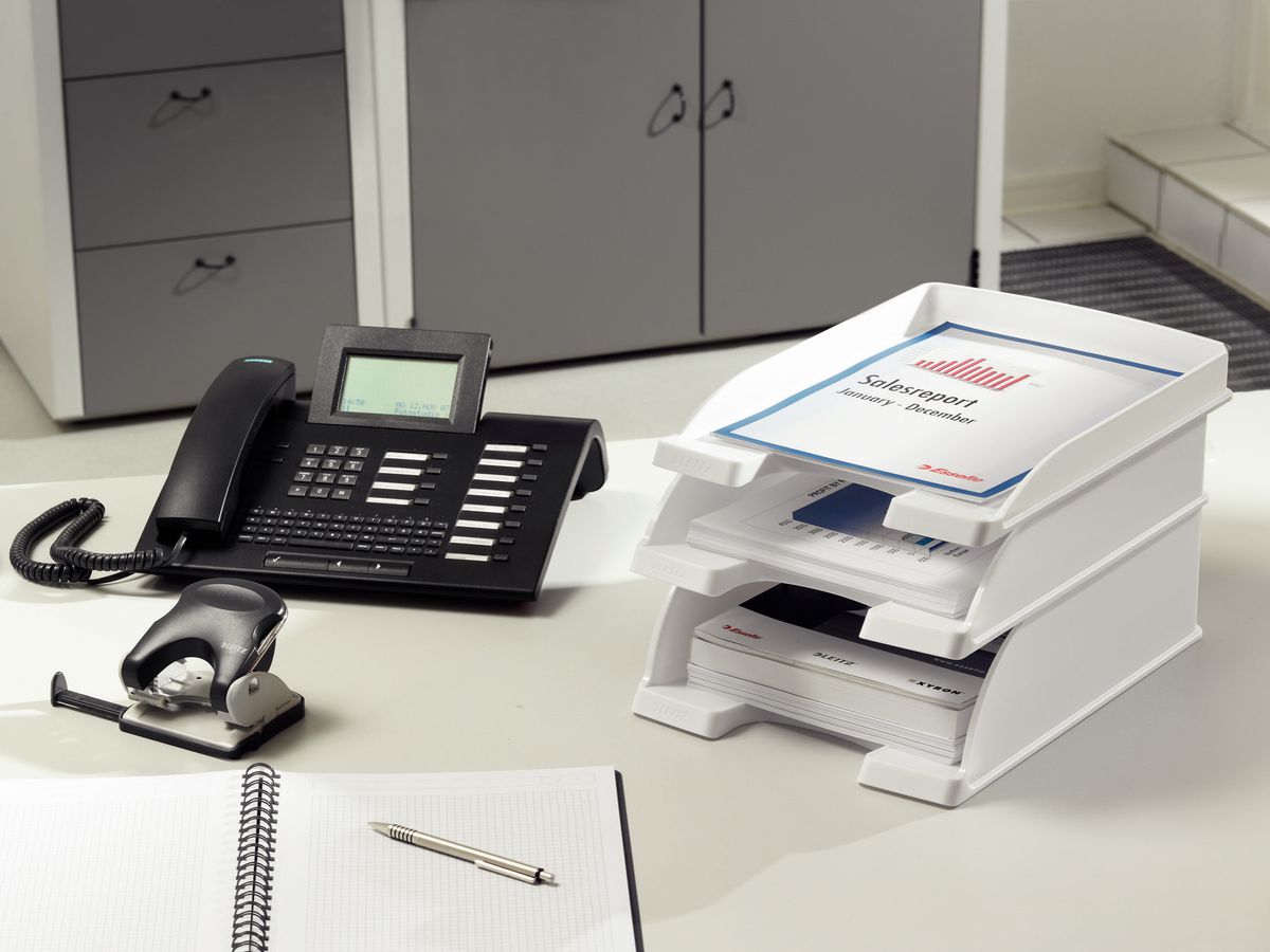 LEITZ Plus Briefkorb, flach A4 52370001 weiss (4002432376193)