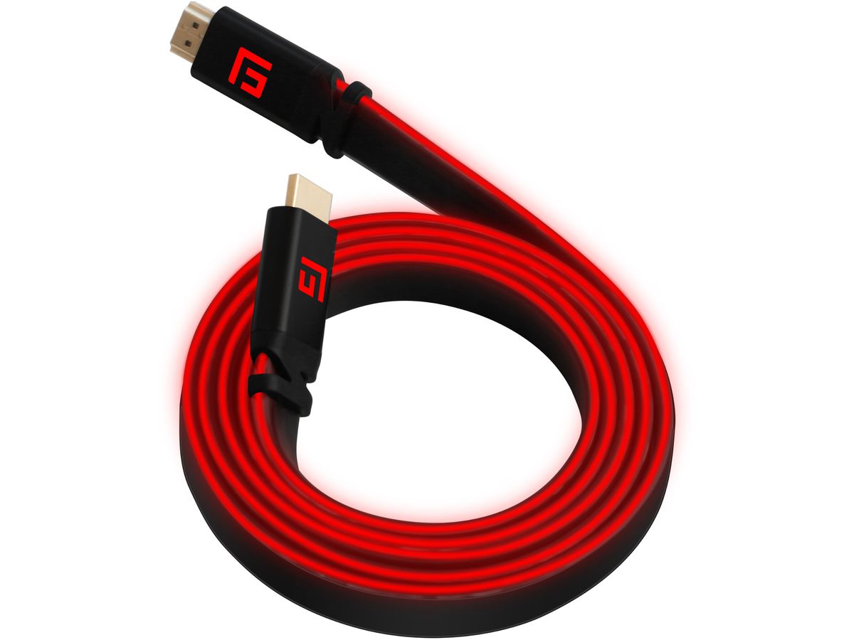FLOAT GRIP High-Speed LED HDMI Cable FG-HDMILED-300-RED 3M, v2.1 Red (5713474051038)