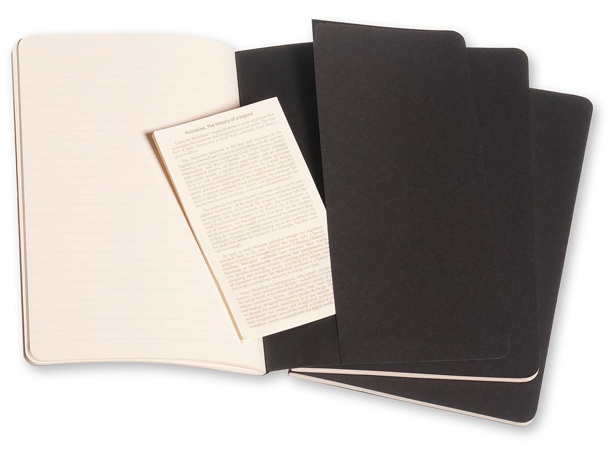 MOLESKINE Notizheft Cahier A5 495-6 liniert, schwarz 3 Stück (9788883704956)