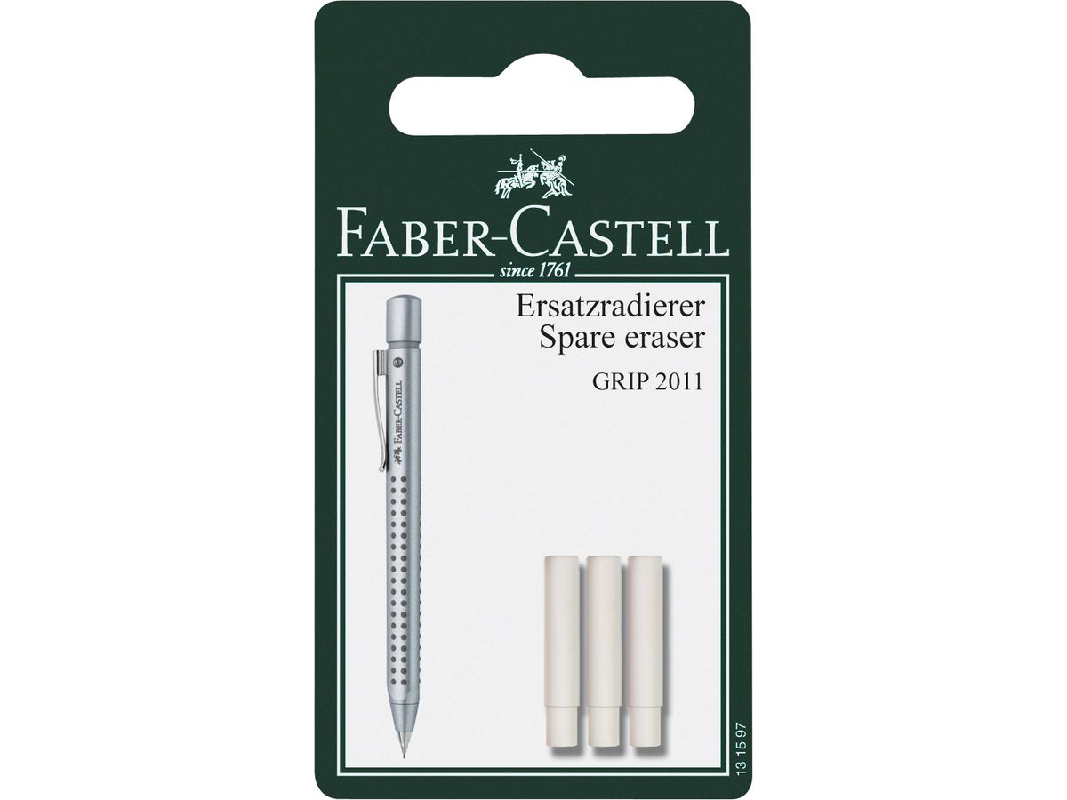 FABER-CASTELL Gomma cance. 131597 Grip 2011 3 pezzi (4005401315971)