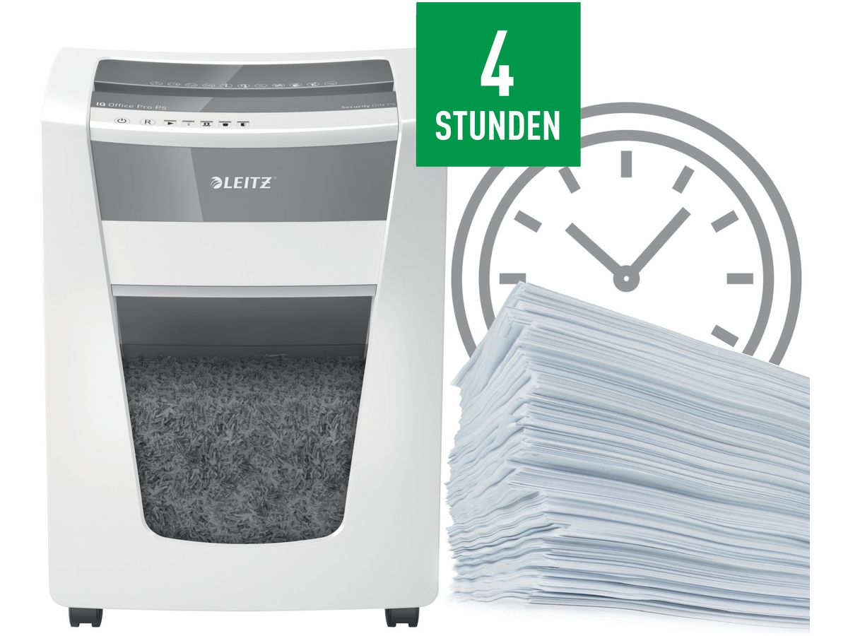 LEITZ Aktenvernichter IQ 8005-20-00 Office Pro, P-5, 30lt (4002432119196)