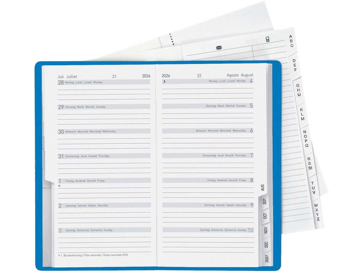 BIELLA Planer Bern 2026 851572050026U 1W/1S blau ML 8.7x15.3cm (7611365526444)