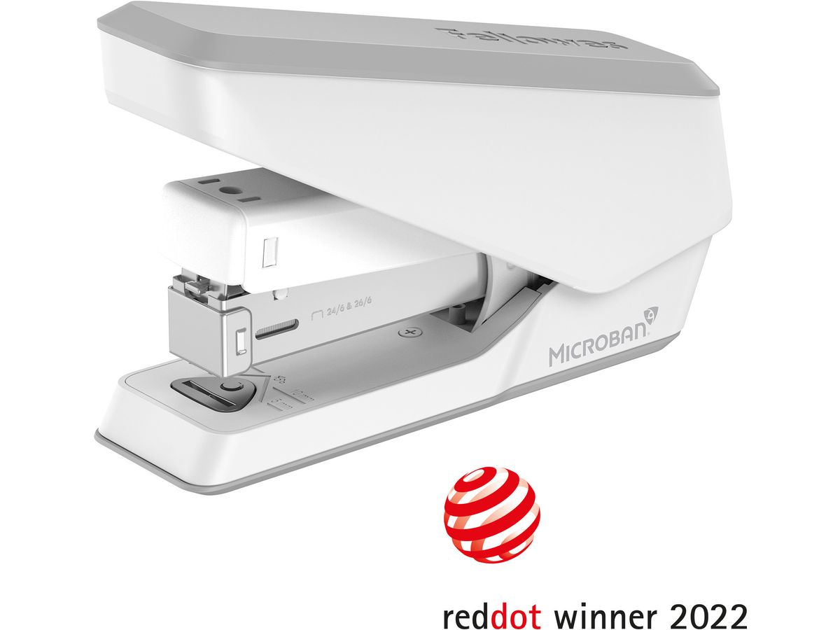 FELLOWES Heftgerät EasyPress LX840 5011701 Microban, weiss 25 Blatt (0043859776566)