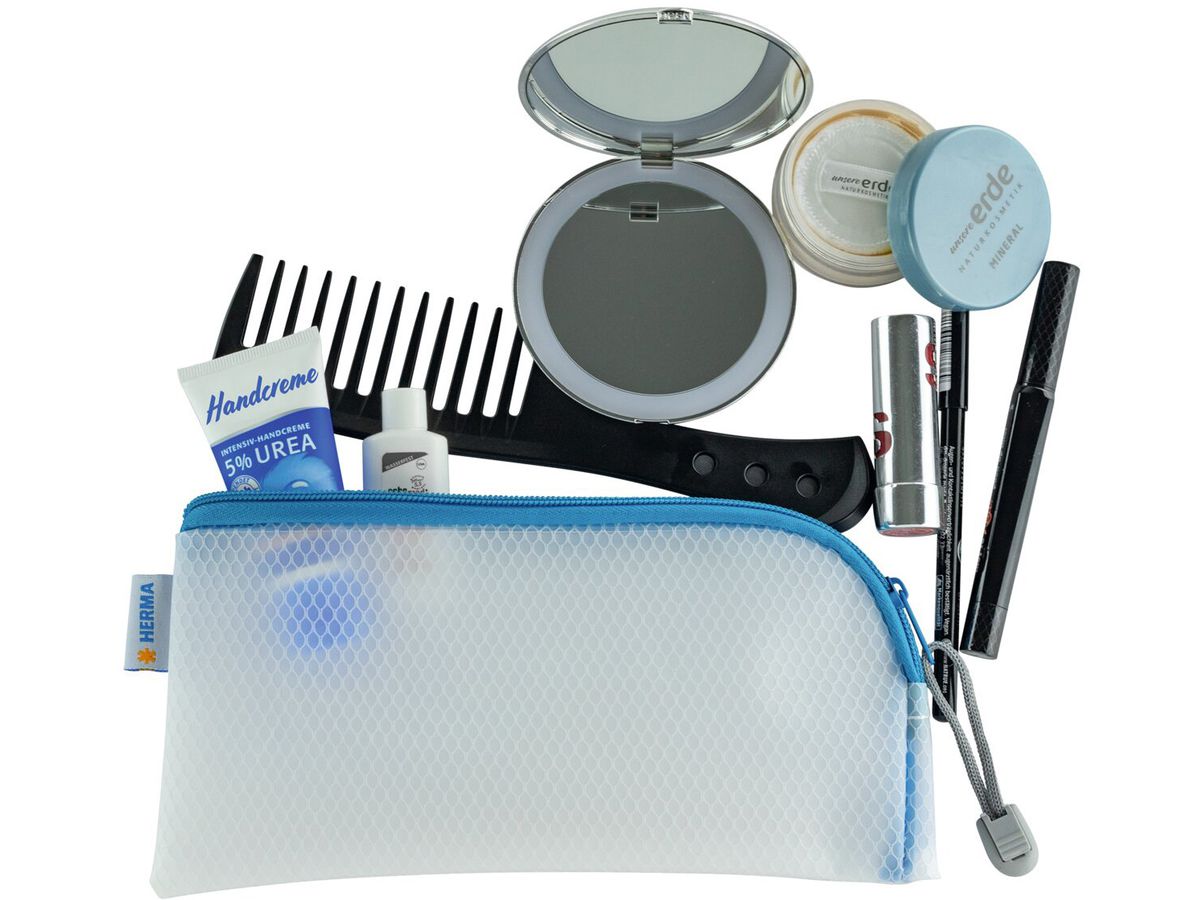 HERMA Étui à documents avec zip A6 20003 bleu, 23x11cm (4008705200035)