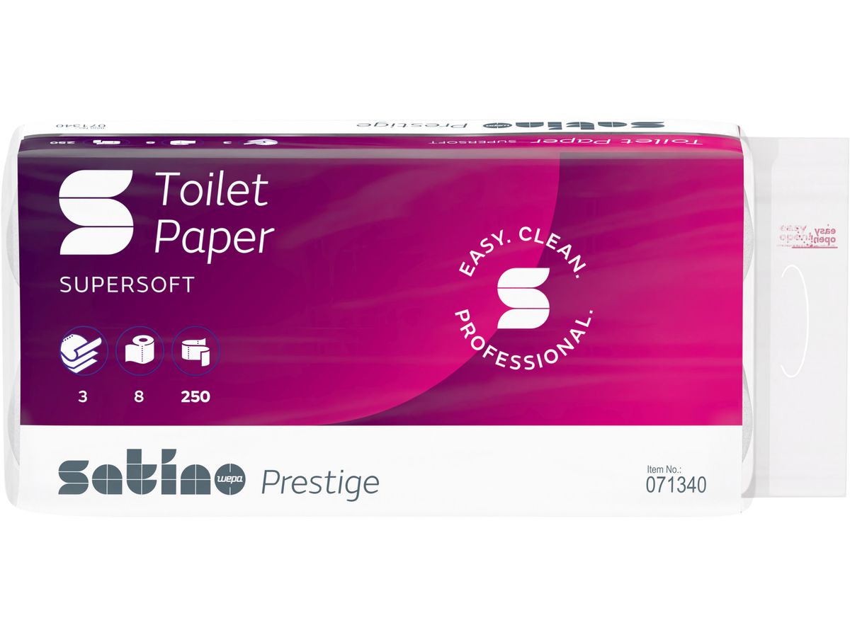 SATINO Toilettenpapier Prestige 572051 3-lagig, 8 Rollen à 250 Blatt (4000735323166)