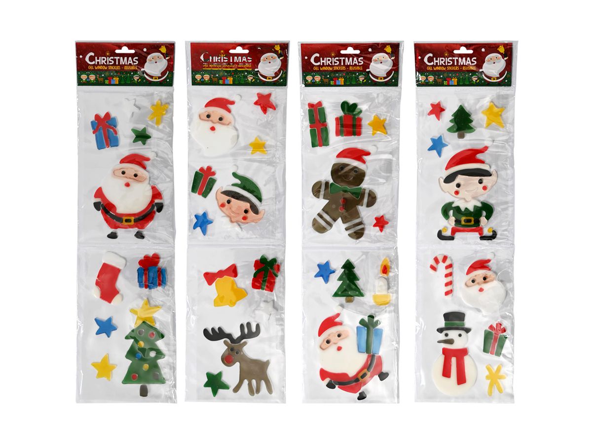 ROOST Gel-Fensteraufkleber ST804 Weihnachten 4 Stück assortiert (8711851804014)