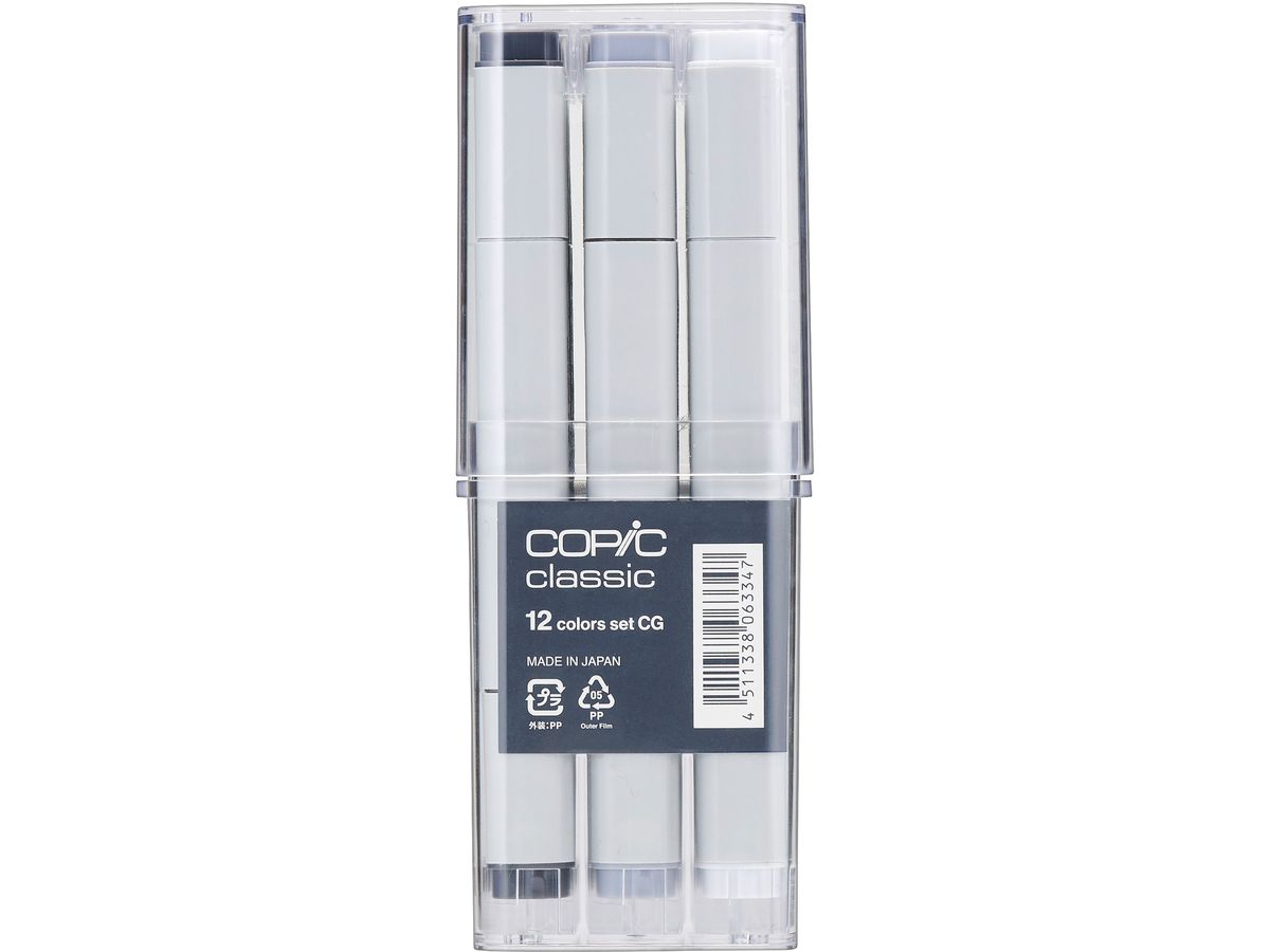 COPIC Marker Classic 20075151 Grau-Set CG, 12 Stück (4511338063347)