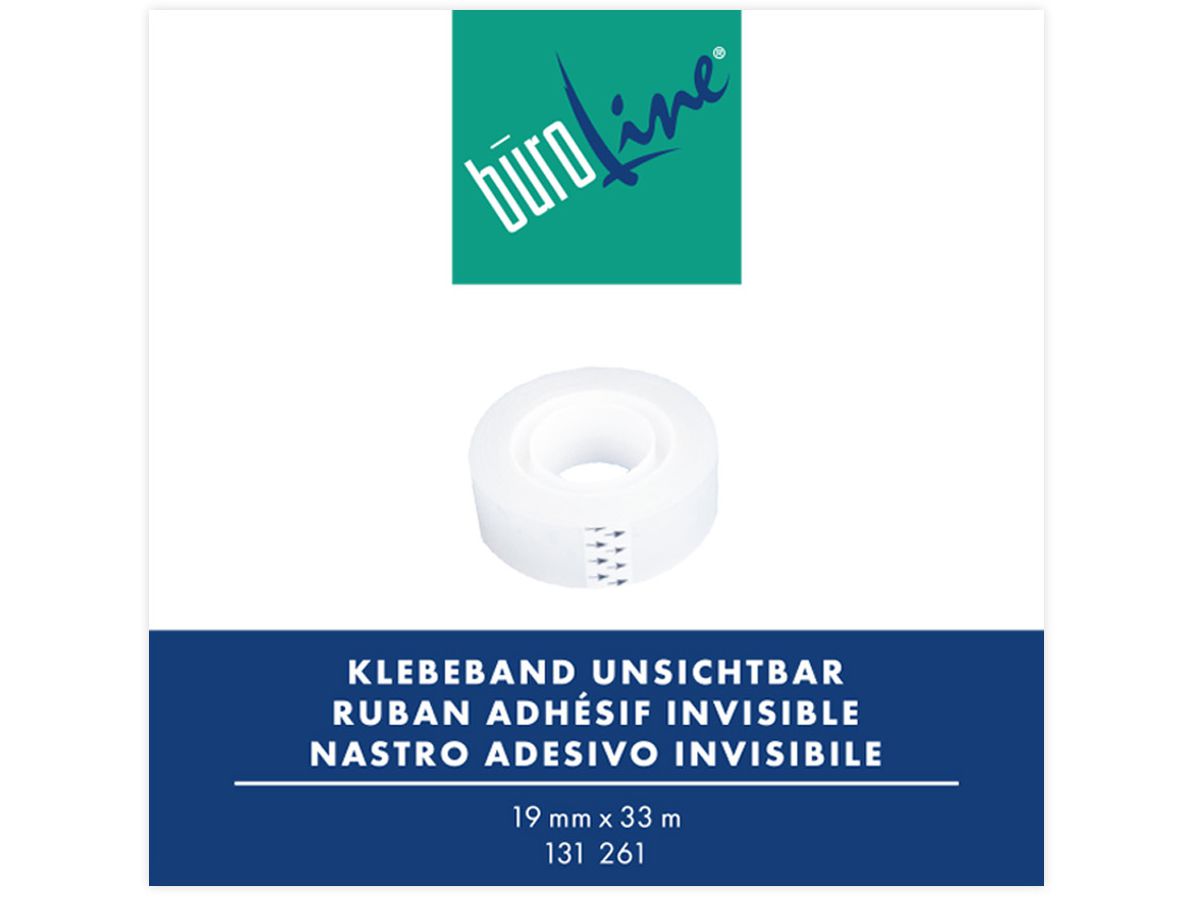 BÜROLINE Nastro adesivo 19mmx33m 131261 trasparente, invisibile (7612532036995)