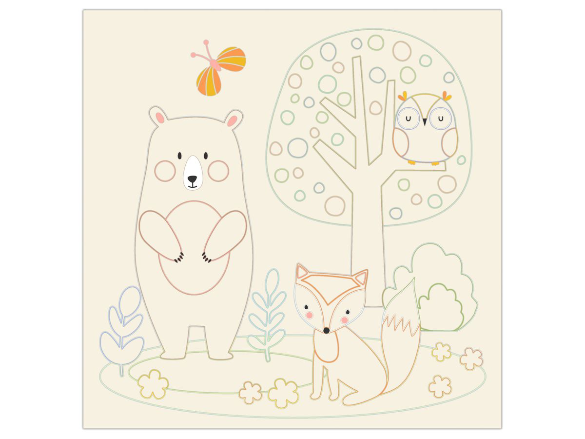 URSUS Immagini magiche da grattare 24560003F Amici della foresta, 21x21cm (4008525256922)