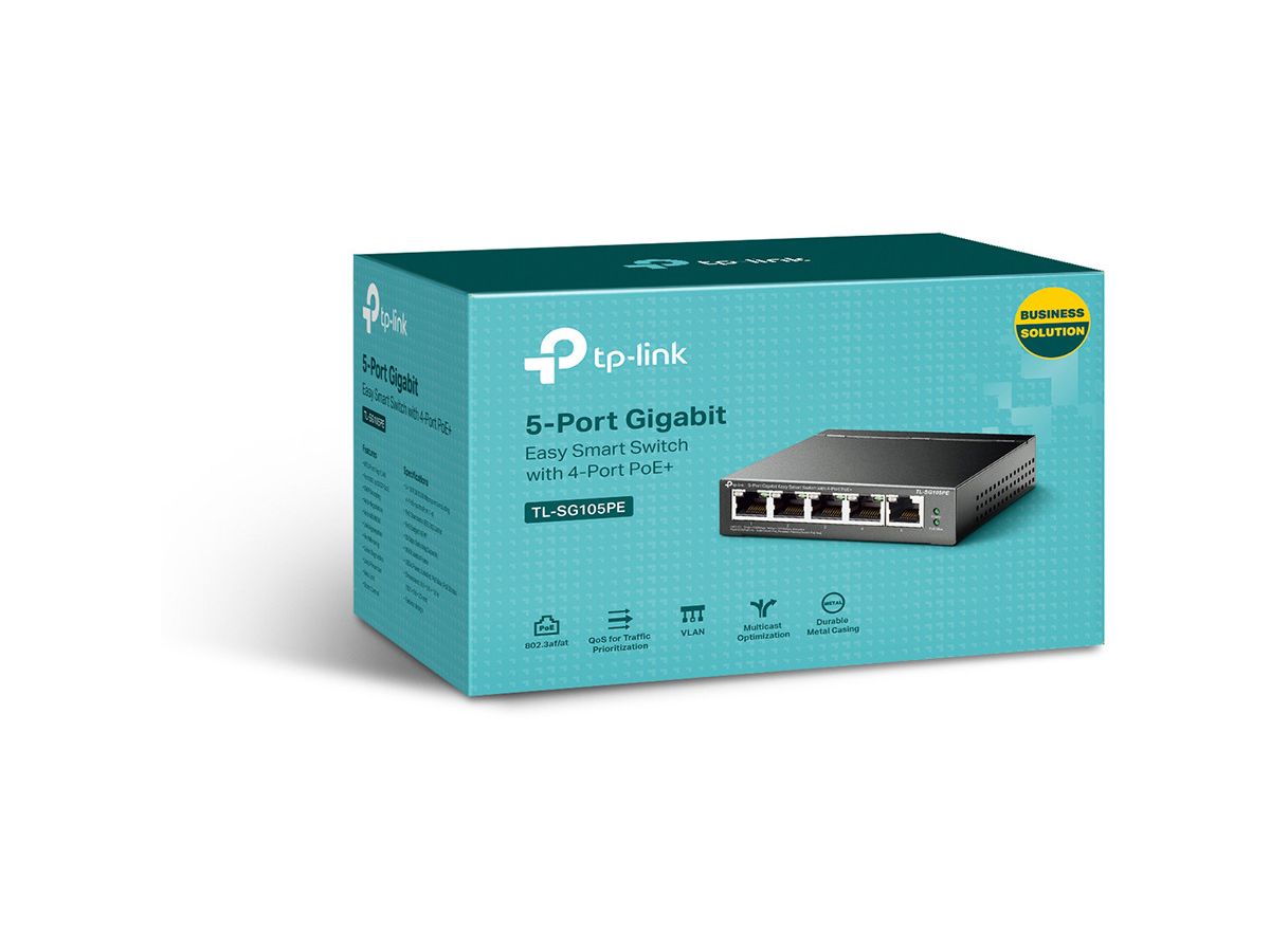 TP-LINK 5-Port Easy Smart Switch TL-SG105PE with 4-Port PoE (6935364052744)