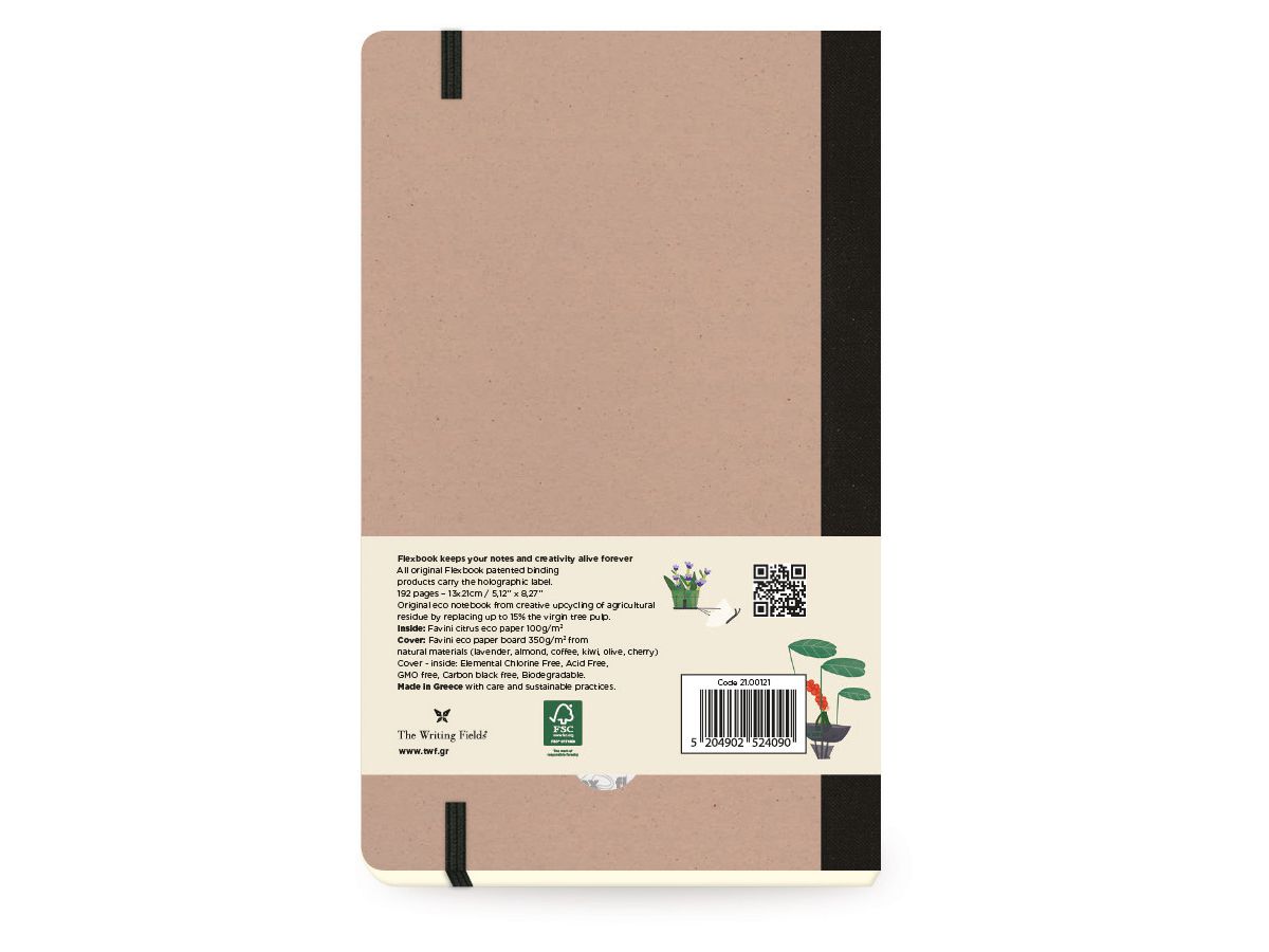 FLEXBOOK Taccuino Ecosmiles 21.00121 lined 13x21 cm almond (5204902524090)
