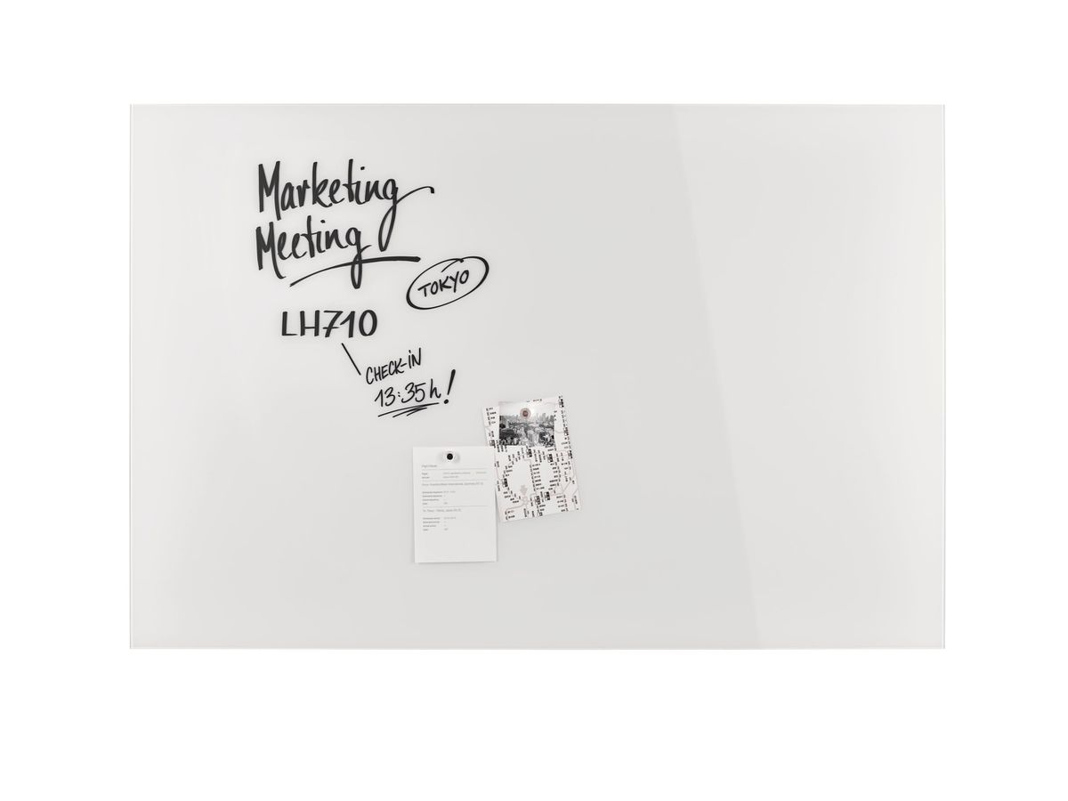 MAGNETOPLAN Design-Glasboard 1500x1000mm 13408000 weiss, magnetisch (4013695057163)