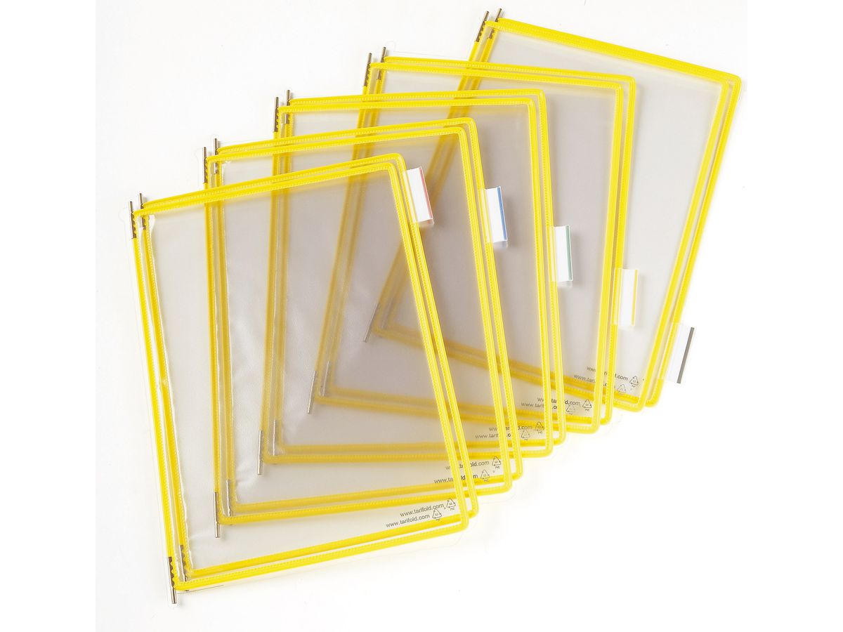 TARIFOLD Drehtaschen T-Display 6114004 gelb, 5 Tabs 50mm 10 Stück (3377991140044)
