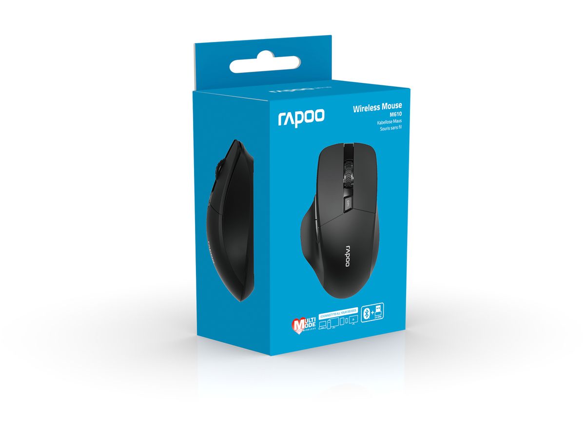 RAPOO M610 Rech. Wirel. Mouse 13050 Multi-Mode, Black (6940056130501)