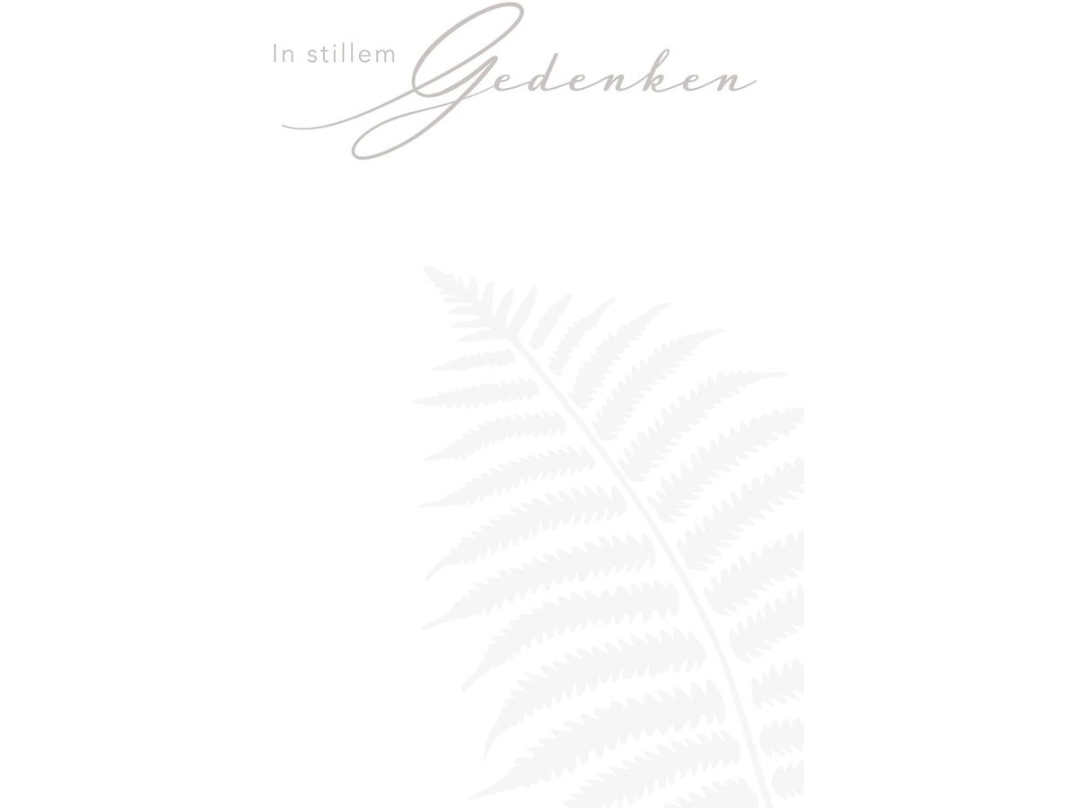 ABC Trauerkarte B6 51990 Farnblatt (7611119211596)