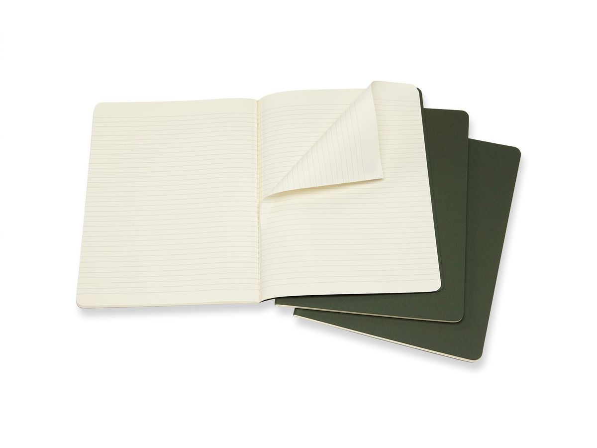 MOLESKINE Cahier XL, 3x, Liniert 855334 Myrtengrün 3 Stück (8055002855334)