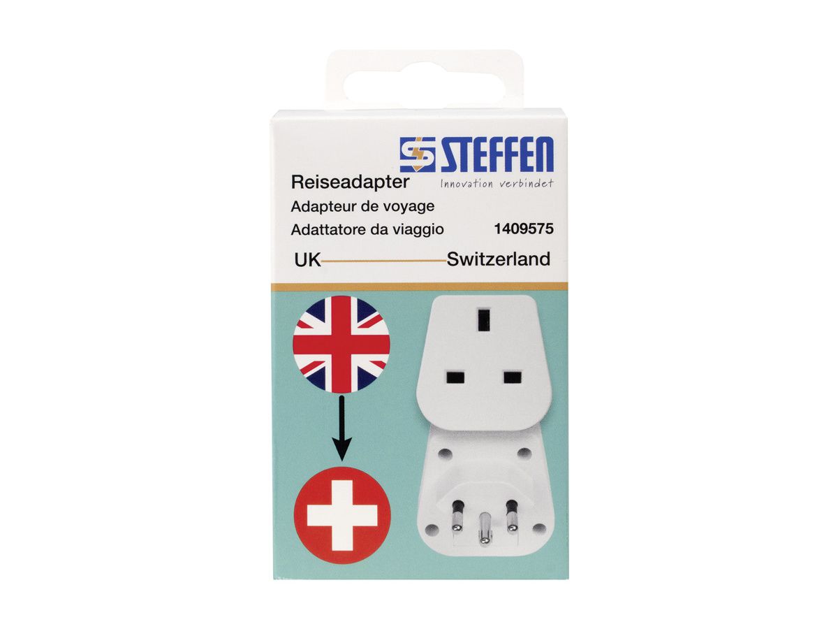 STEFFEN Reiseadapter CH-UK 1409575 weiss (7611007084530)
