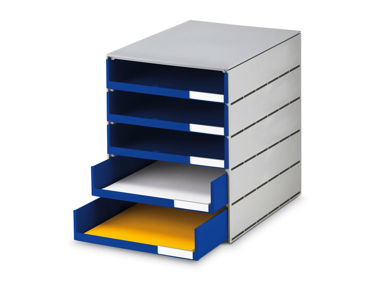 STYRO Module class. styroval pro 14-8001.38 gris/bleu 5 tiroirs ouverts (7612176089852)