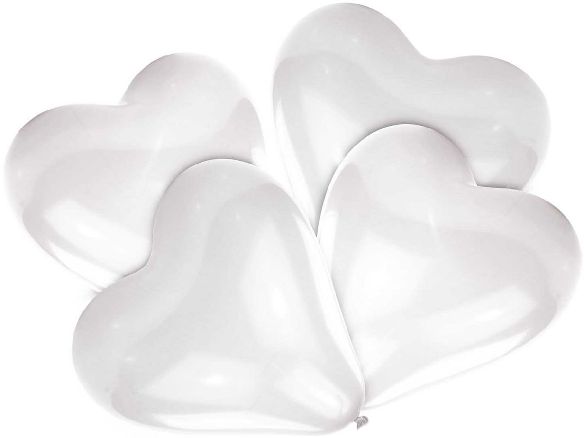 NEUTRAL Latex Balloons Heart 5 pcs. 9904032 bianco 30.4cm (0192937000601)
