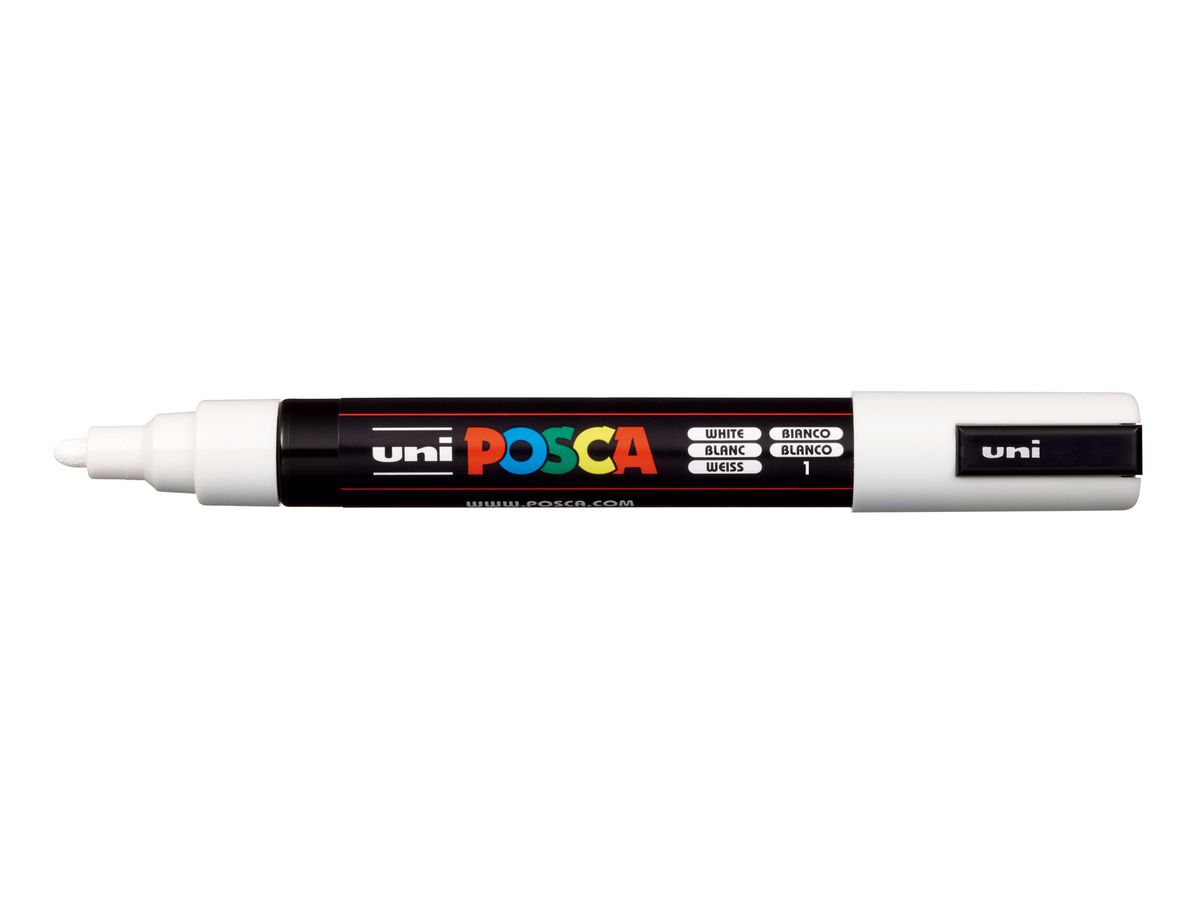 POSCA Marker 1.8-2.5mm PC-5M WHITE weiss, Rundspitze (4902778916254)