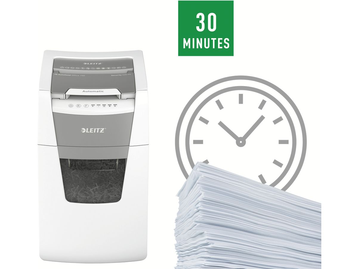 LEITZ Destructeur documents IQ AF 8014-20-00 Office 150, P-5, 44lt (4002432126422)