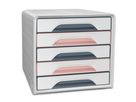 CEP Schubladenbox Smoove Mineral 1071111681 5 Schubladen weiss/grau/pink (3462159017723)
