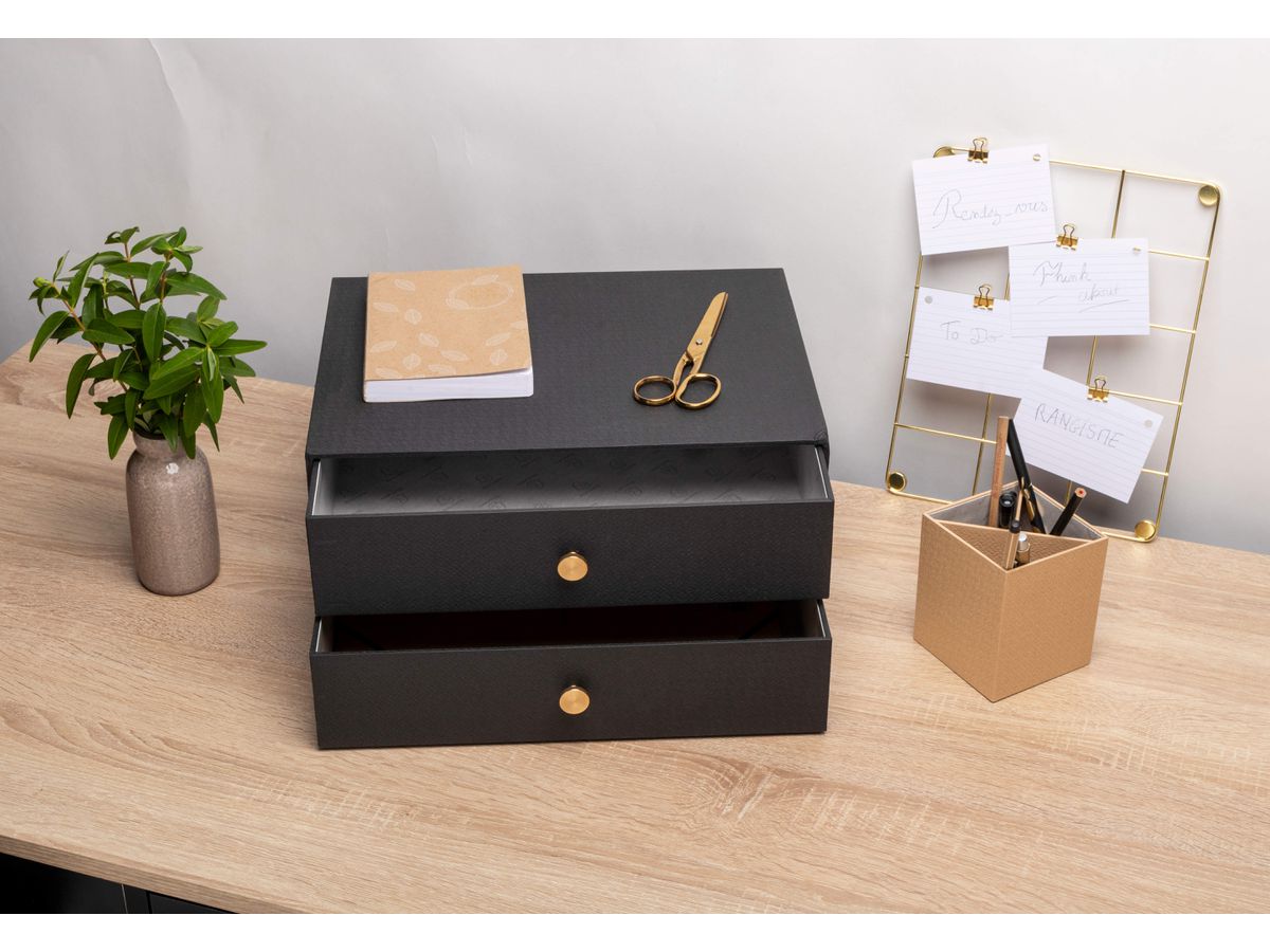 EXACOMPTA Schubladenbox OfficeByMe A4+ 30601E 2 Schubladen, schwarz (3130630306016)