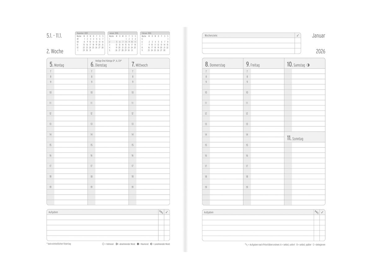 CHRONOPLAN Chronobook Business 2026 50806Z.26 1W/2S schwarz A5 (4004182088296)