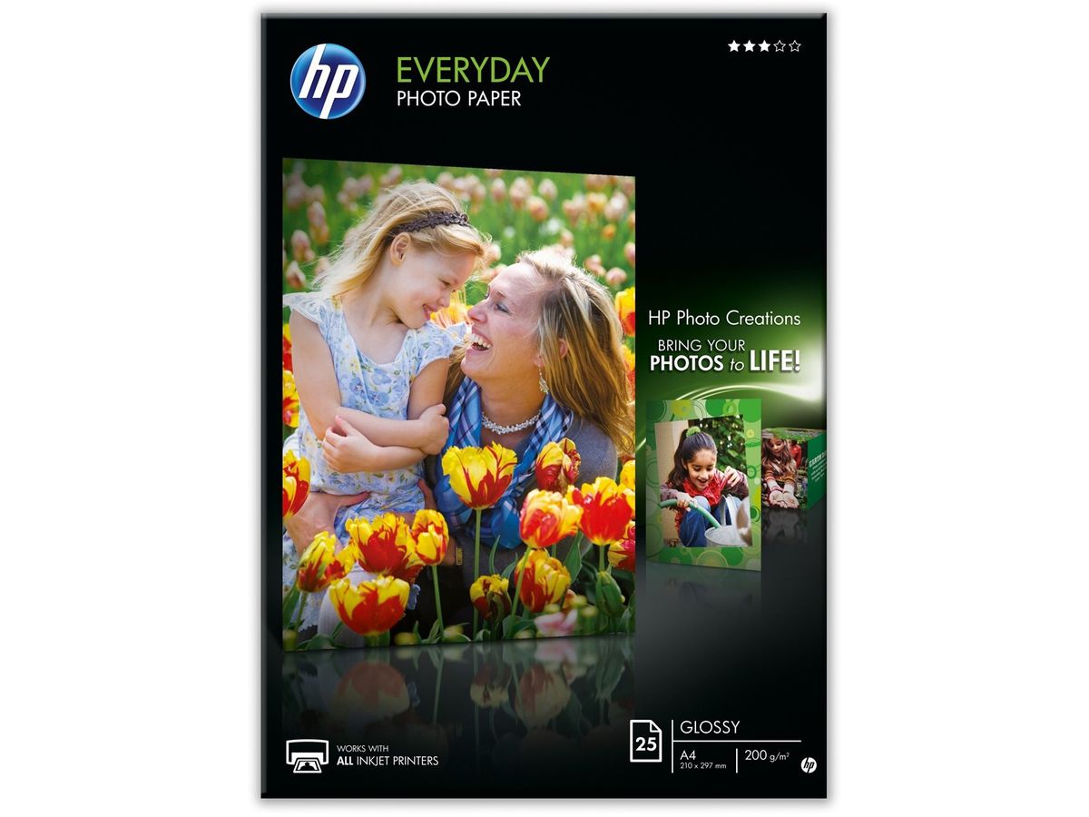 HP Everyday Photo Paper 200g A4 Q5451A InkJet, glossy 25 Blatt (0829160102795)