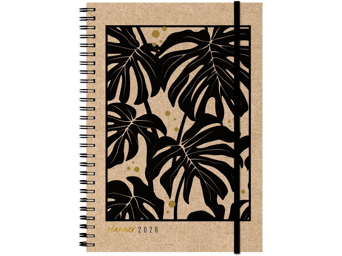 SIMPLEX Agenda Harmony 2026 40608.26 1W/2S Monstera ML 14.8x21cm (7611468040816)