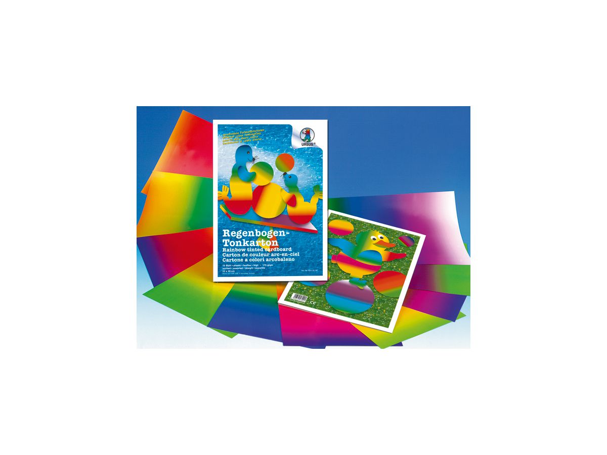 URSUS Regenbogentonkarton 23×33cm 8200099 170g 10 Blatt (4008525579991)