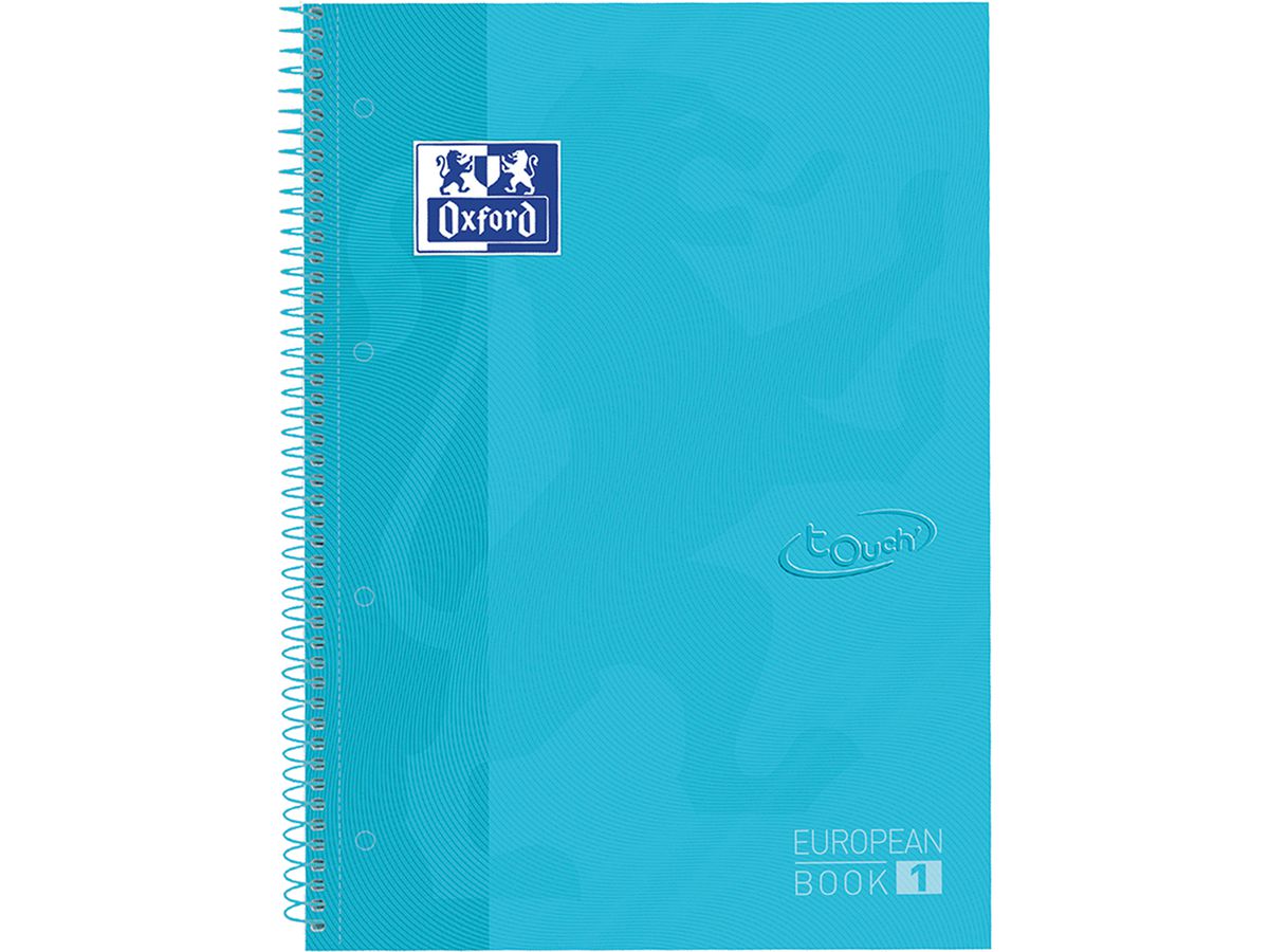 OXFORD Spiralbuch, kariert 5mm A4+ 400107010 pastellblau 80 Blatt (8412771024239)