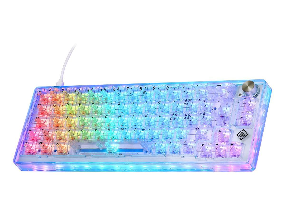 DELTACO TKL Gaming Keyboard mech GAM-160-T-CH transparent RGB CH-Layout (7333048064042)