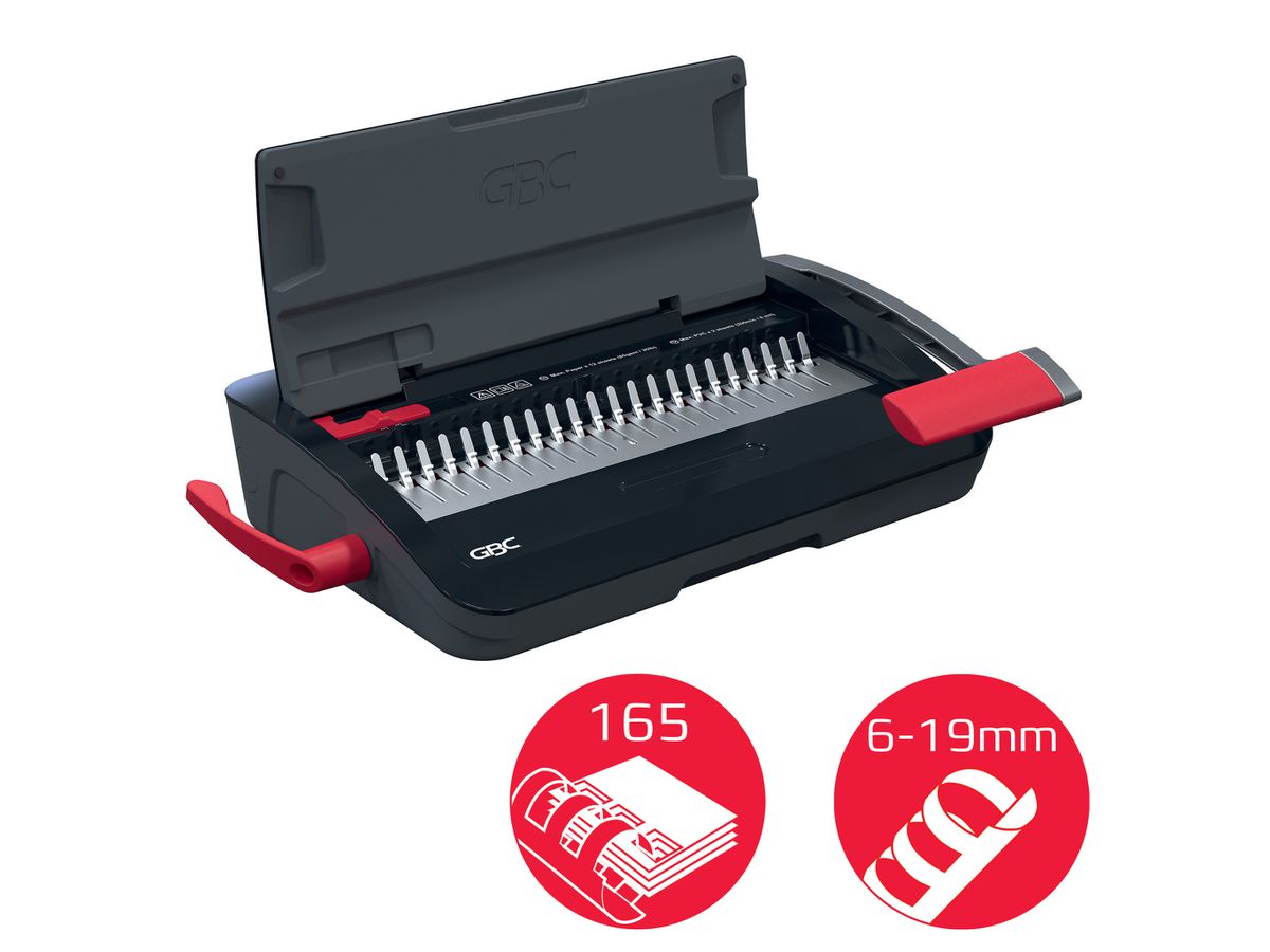 GBC Plastikbindegerät CombBind A4 4410060 CB12, 165 Seiten (5028252644457)