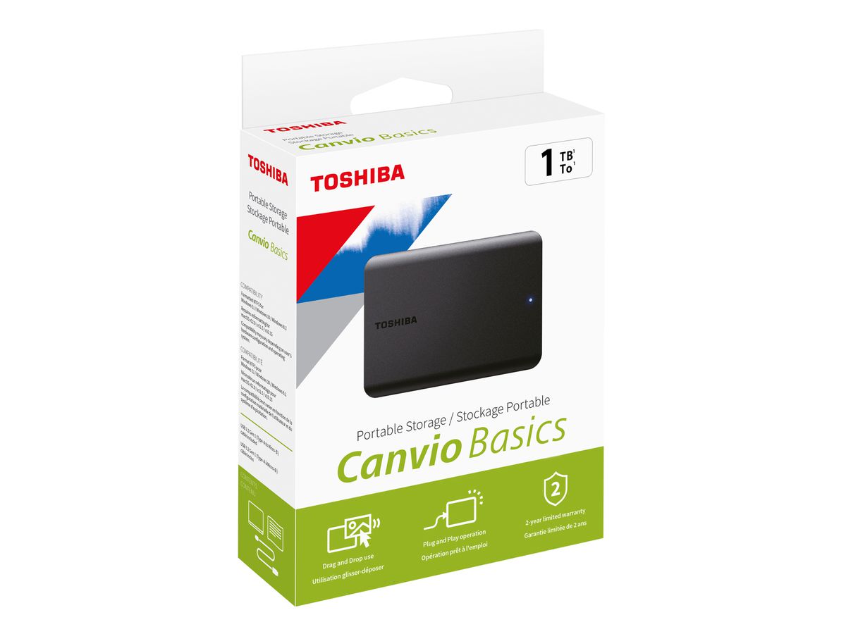 TOSHIBA HDD CANVIO BASICS 1TB HDTB510EK3AA USB 3.2 2.5 inch black (4260557512340)