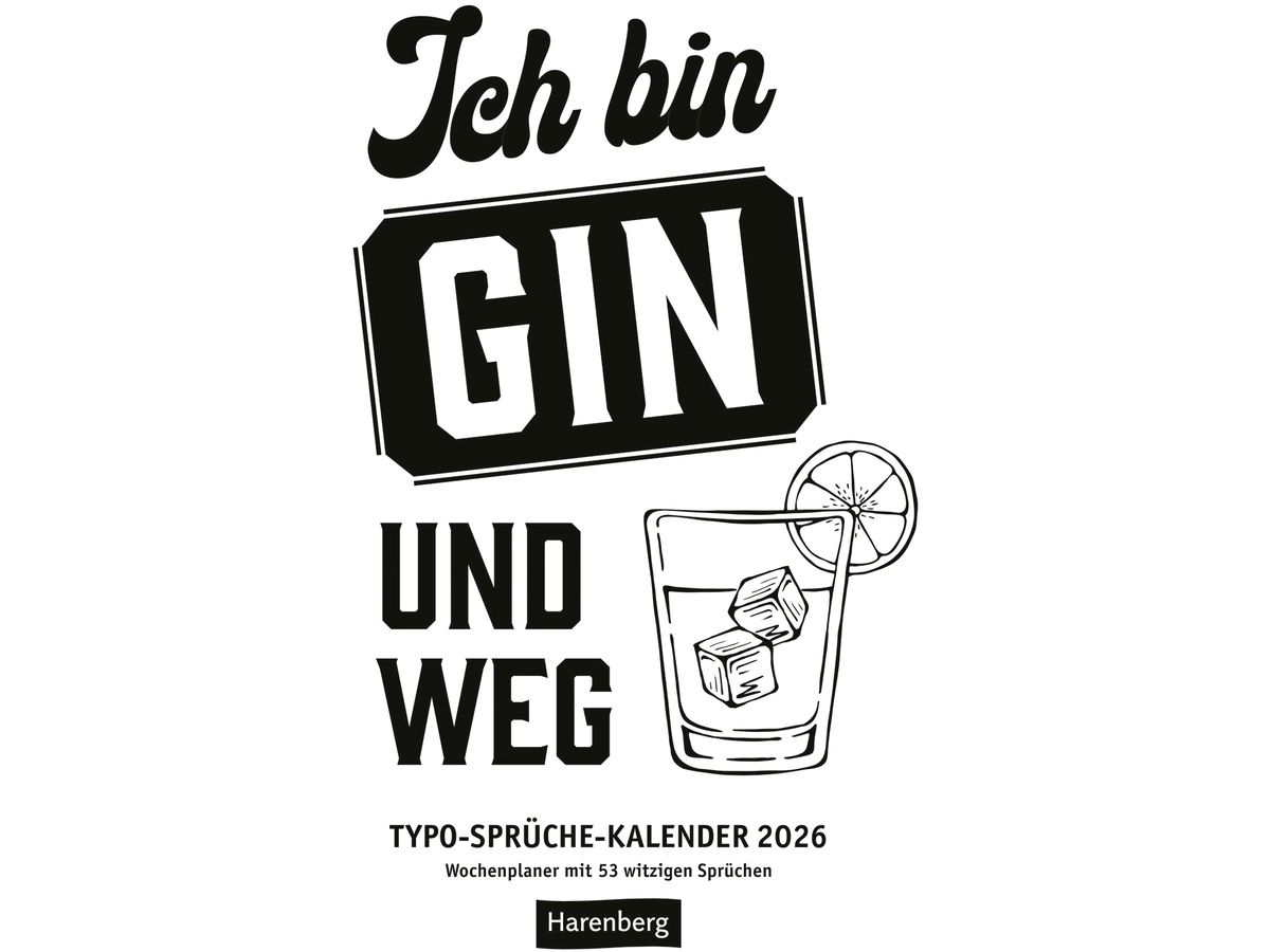HARENBERG Agenda hebdomadaire 2026 3310134+26 Sprüche-Kalender DE 25x35.5cm (9783840036811)