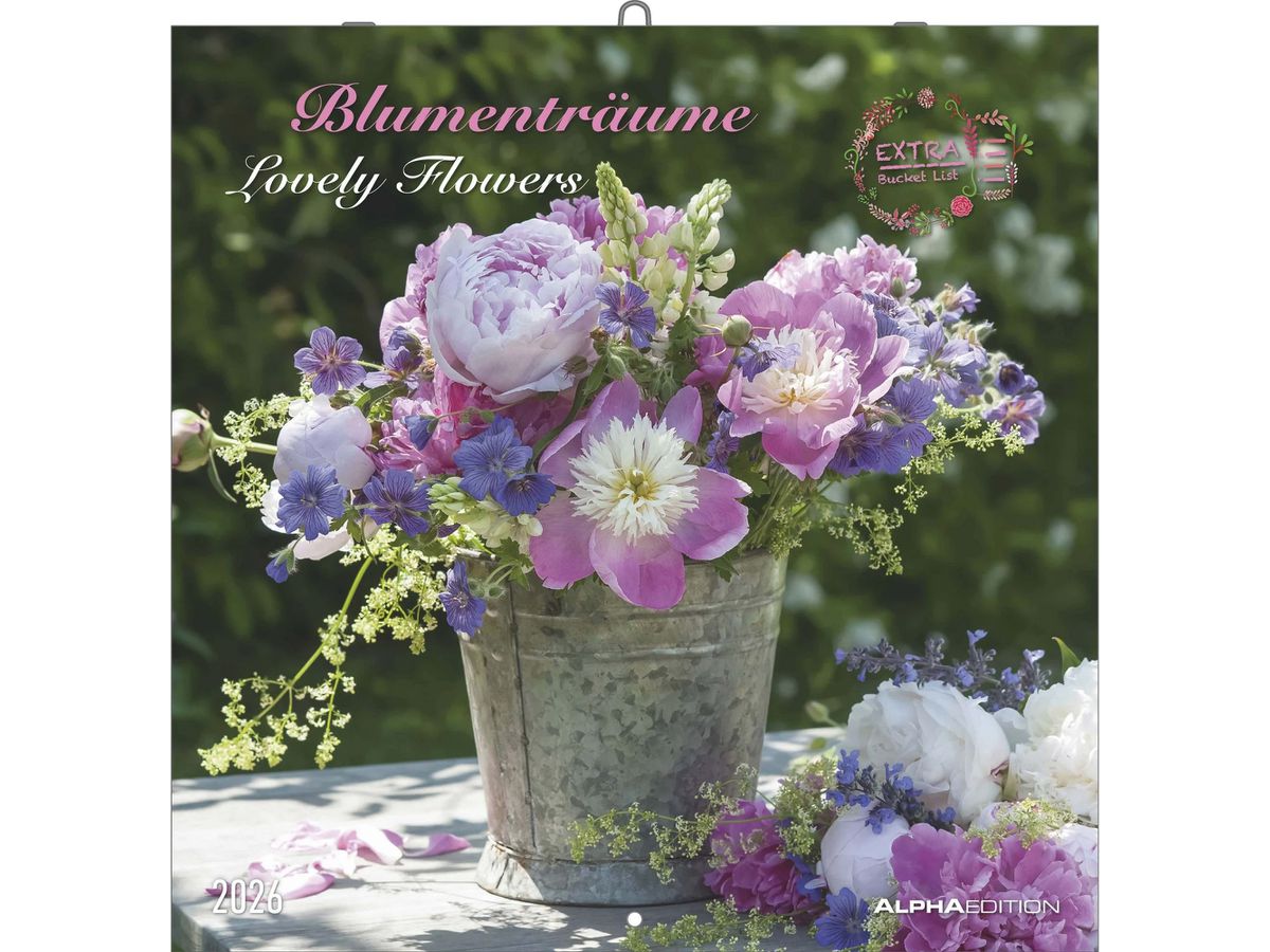 ALPHA EDITION Calendrier 2026 160344 Rêves de fleurs ML 30x30cm (4069095003446)