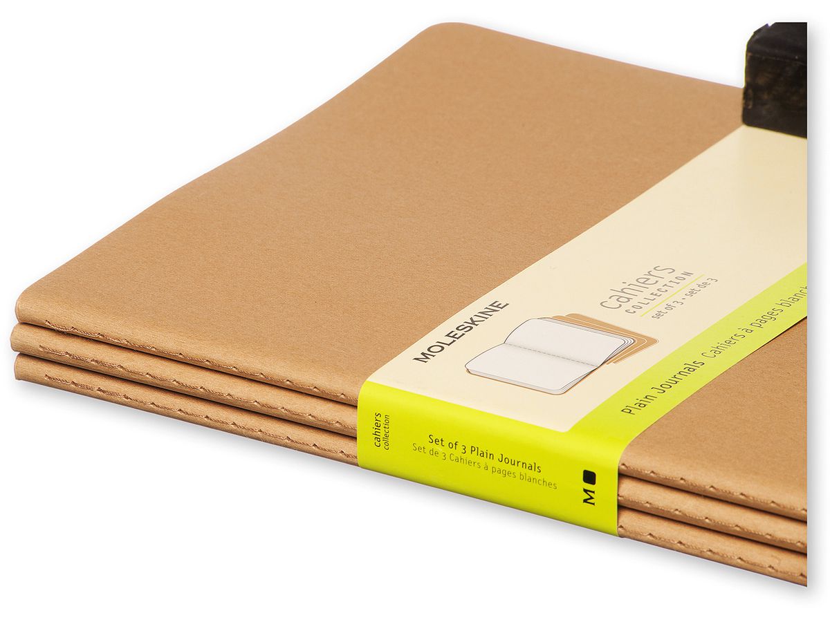 MOLESKINE Notizheft Cahier XL 25x19cm 506-9 blanko, natur 3 Stück (9788883705069)